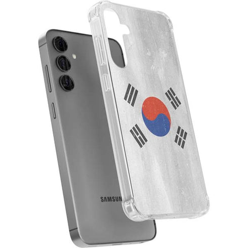 South Korean Flag Distressed Galaxy S24 Plus Clear Case